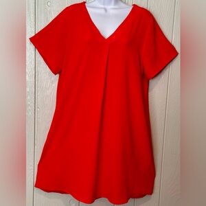 Cotton Bleu Vibrant Orange Women's Top